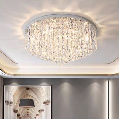 Oversize Luxury Flush Mount Crystal Chandelier for Living Room/Bedroom