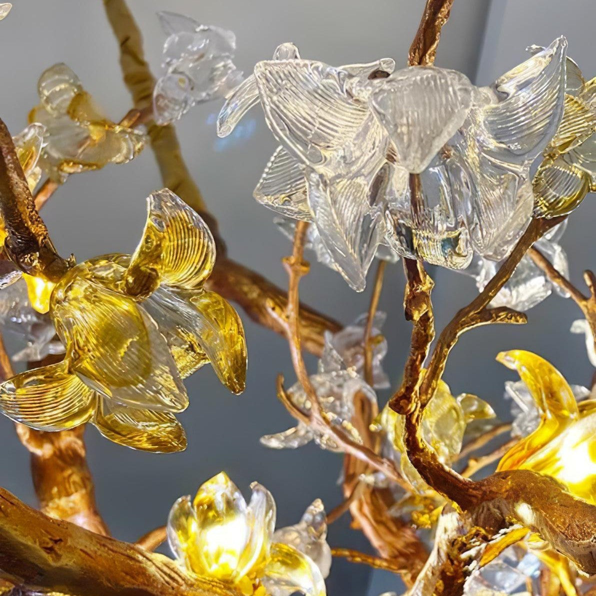 Brass Maple Branch Chandelier