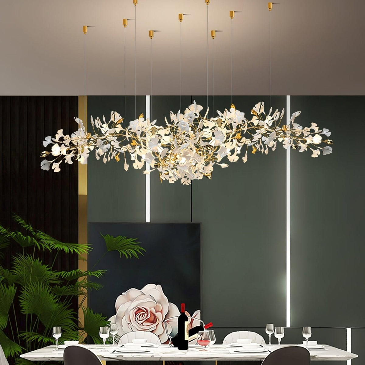 Gingko Ceramic Branch Chandelier Z