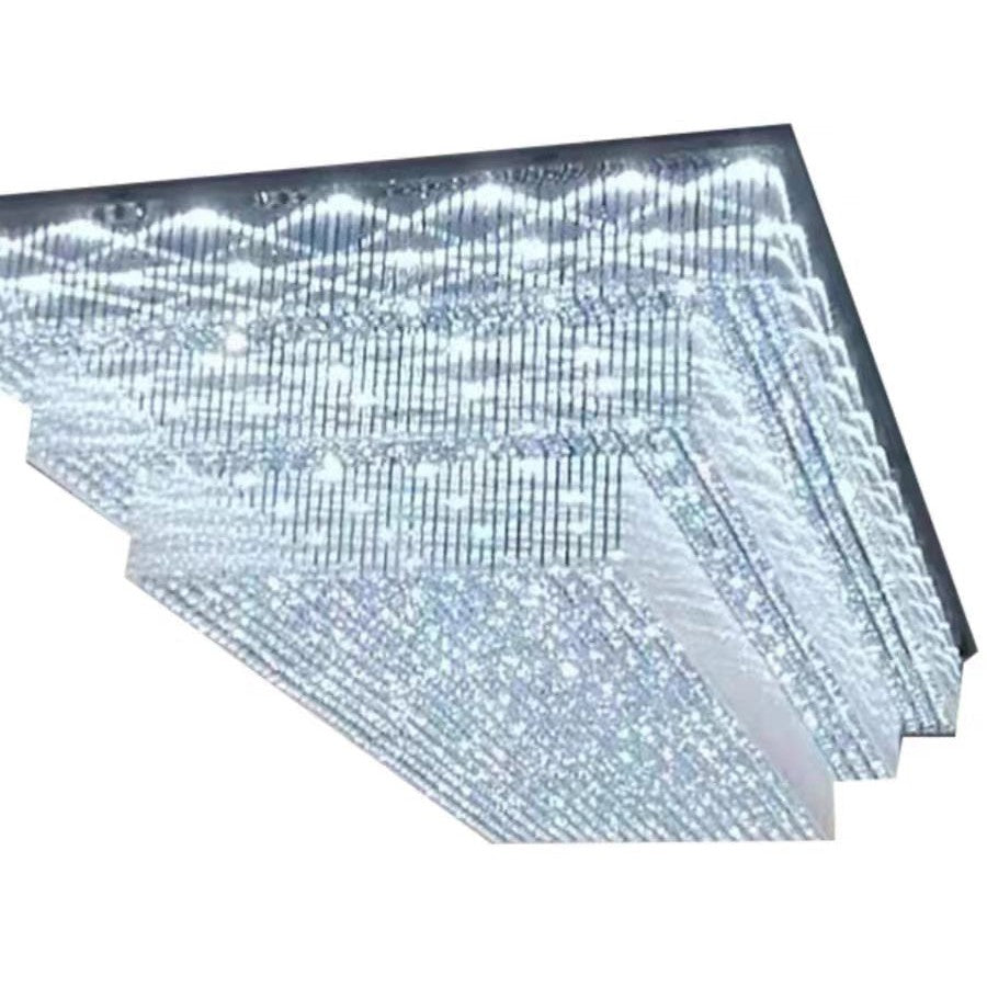 Modern Extra 2/3 Tiered Flush Mount Crystal Chandelier for Large Area