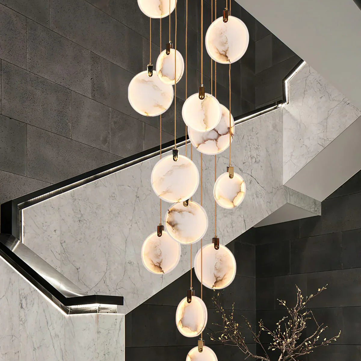 Moonshade Natural Marble Pendant Light Fixture