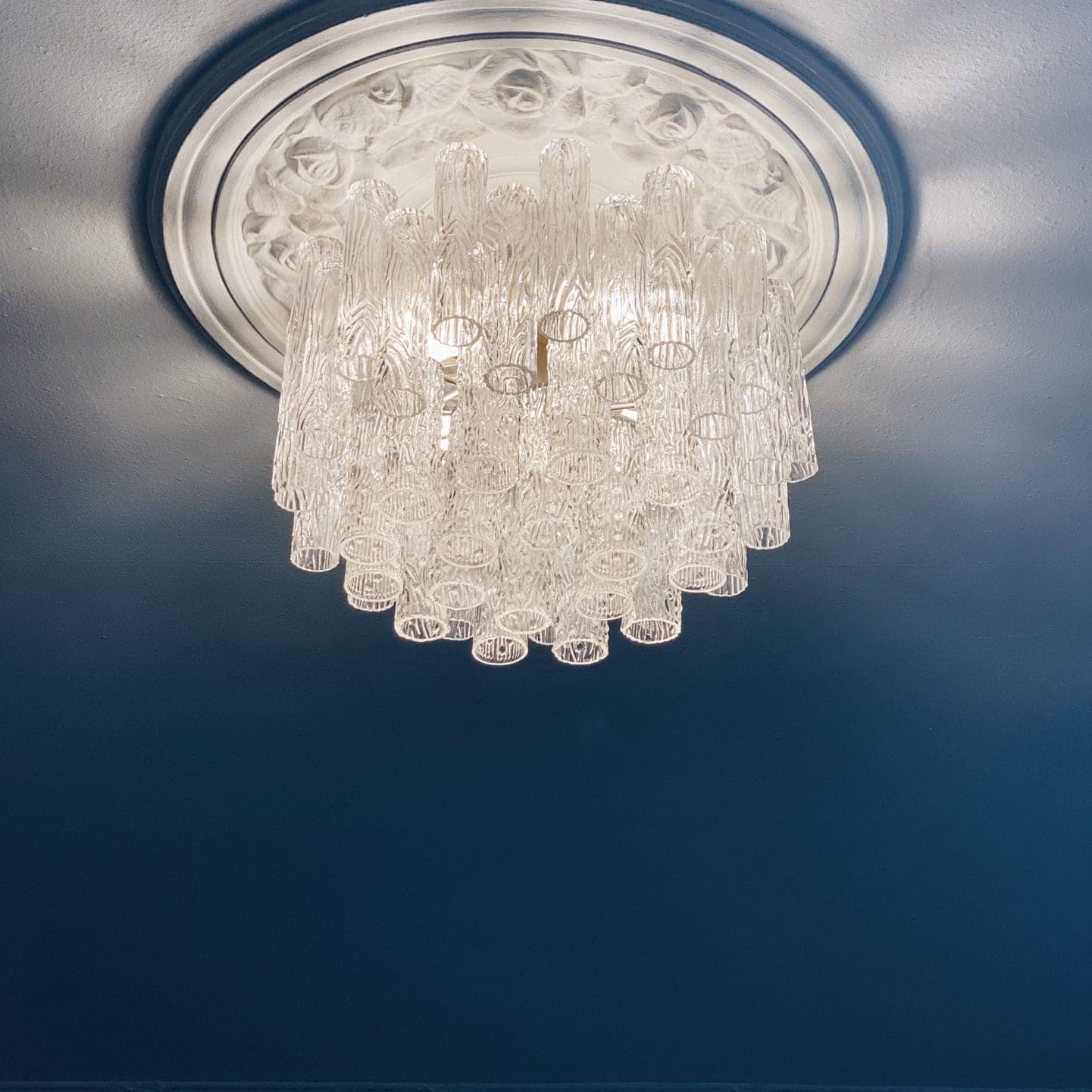 Vintage – Murano chandelier for Venini – 1970 – Transparent