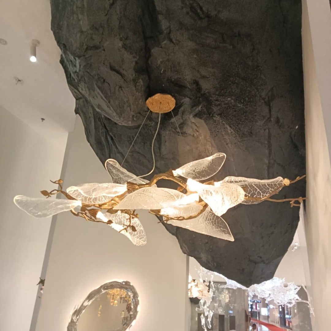 Creative Bionic Resin Leaves Chandelier for Living Room/Dining Room/Staircase