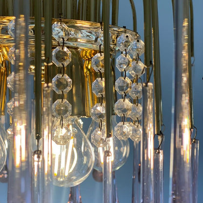 Vintage – Murano Teardrops Chandelier – 70s – Pink prisms