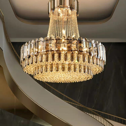 High-grade Crystal Chandelier For Living Room Luxury Duplex Hallway Ceiling Light Fixture