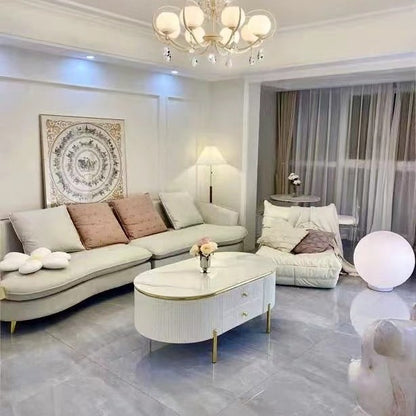French Modern Minimalist Cream Style Dome Chandelier for Living Room/Bedroom