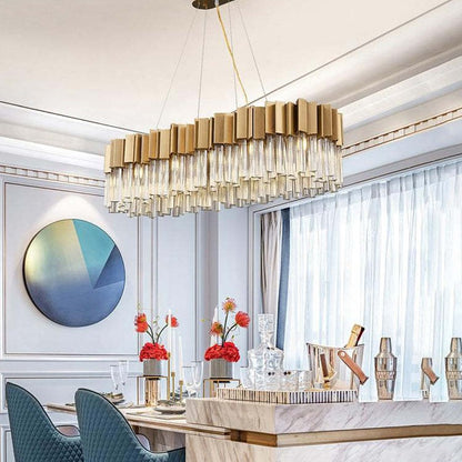 Denise Bobon Kubica Oval Crystal Chandelier
