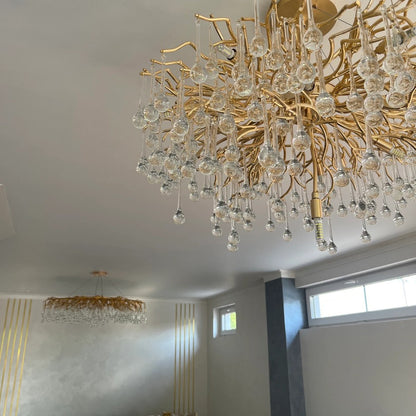 Stunning Tree Branch Crystal Chandelier with Clear Teardrop-shaped for Living/Dining Room