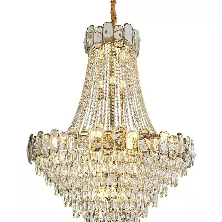 Foyer Staircase Chandelier Luxury K9 Crystal Ceiling Light