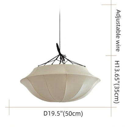 Vintage French Style Cream White Silk Umbrella Chandelier
