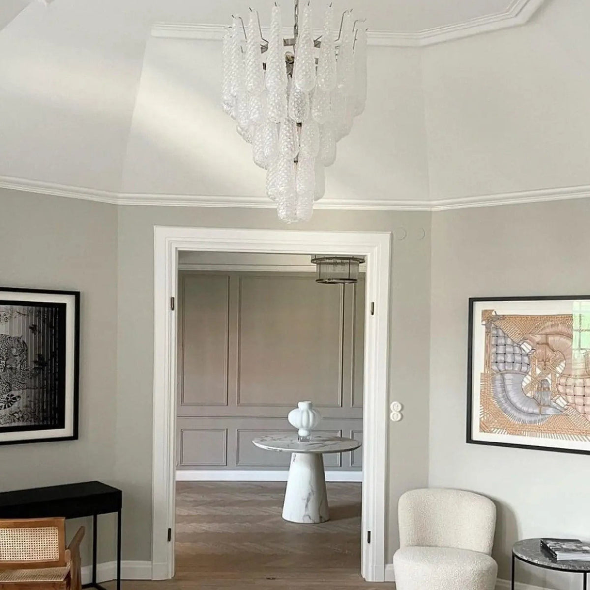 Murano Chandelier – Drop – 52 glasses – Transparent