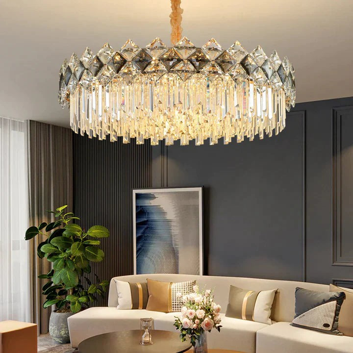 Modern Luxury Tiered Transparent Crystal Chandelier Suit for Living/Dining Room/Bedroom