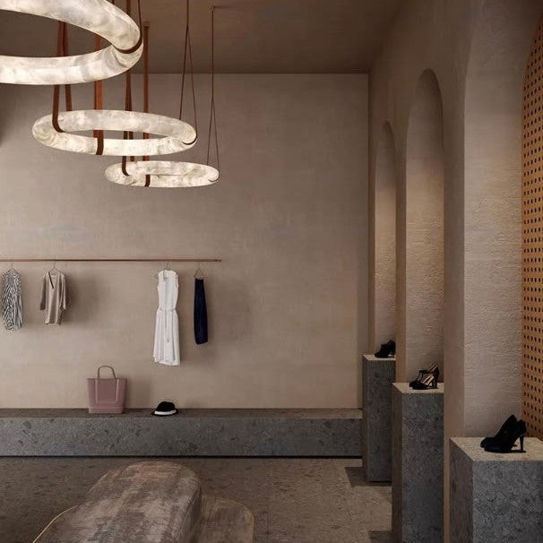 Modern Round Alabaster Chandelier for Living Room/Bedroom