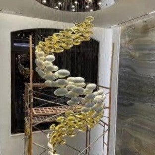 Modern Artistic Unique Golden Dragon Egg Pendant Ceiling Light Fixture for Staircase/ Sales Center/ Hotel