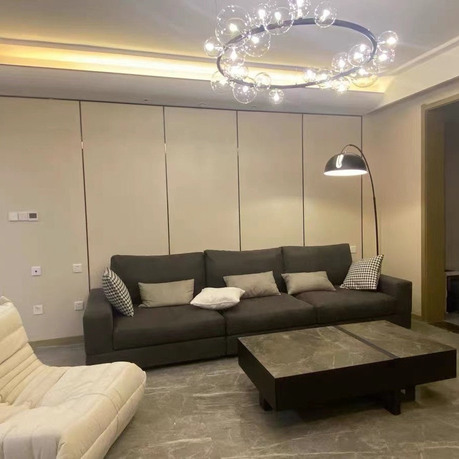 Oversized Nordic Black Iron Glass Bubble Collection Chandelier Suit for Living/Dining Room