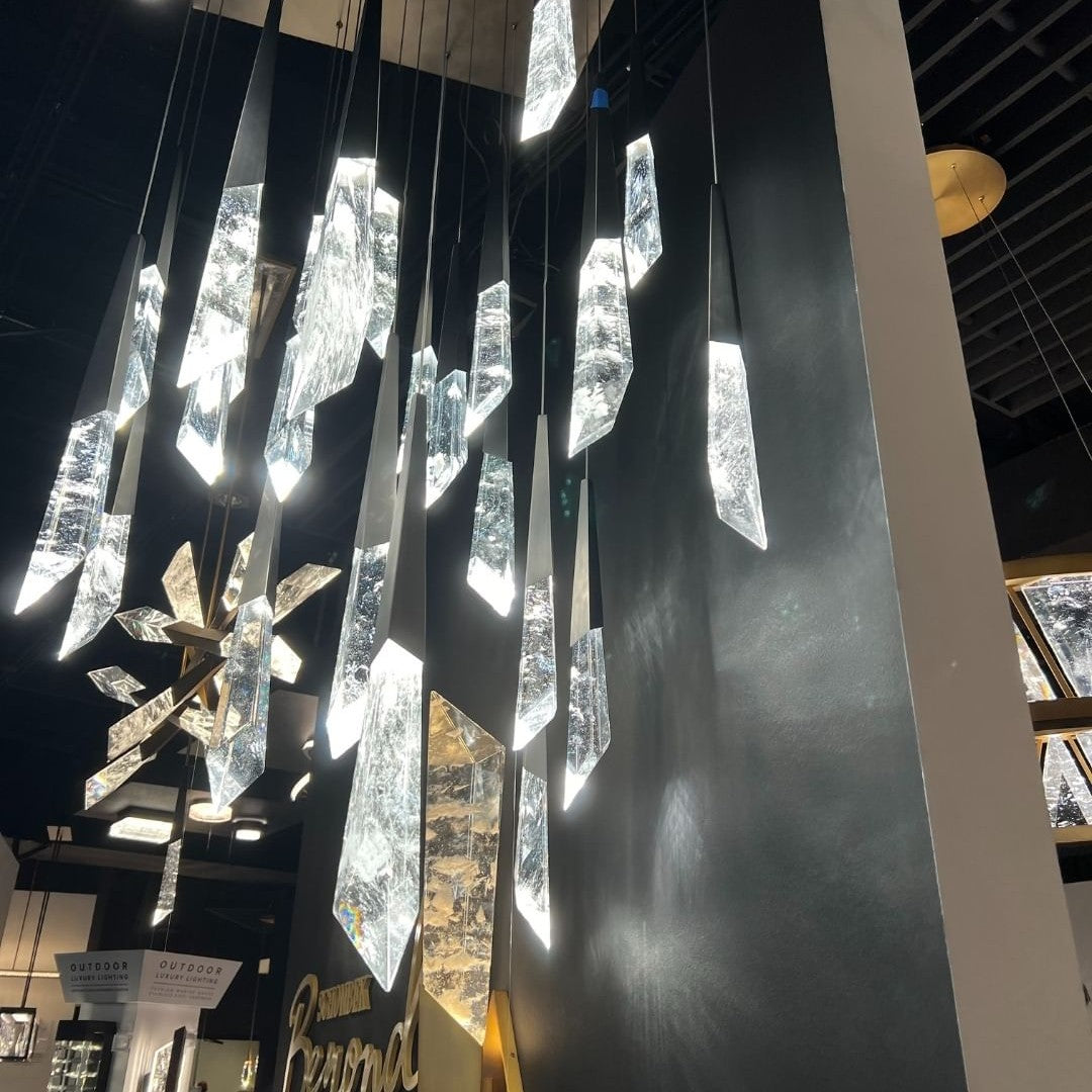 Luxury Floating Glaciers Diamond Crystal Chandelier for Staircase/Foyer/Entryway