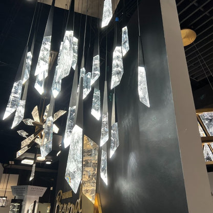 Luxury Floating Glaciers Diamond Crystal Chandelier for Staircase/Foyer/Entryway