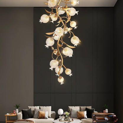 Pomegranate Brass Branch Chandelier