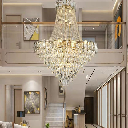 Foyer Staircase Chandelier Luxury K9 Crystal Ceiling Light