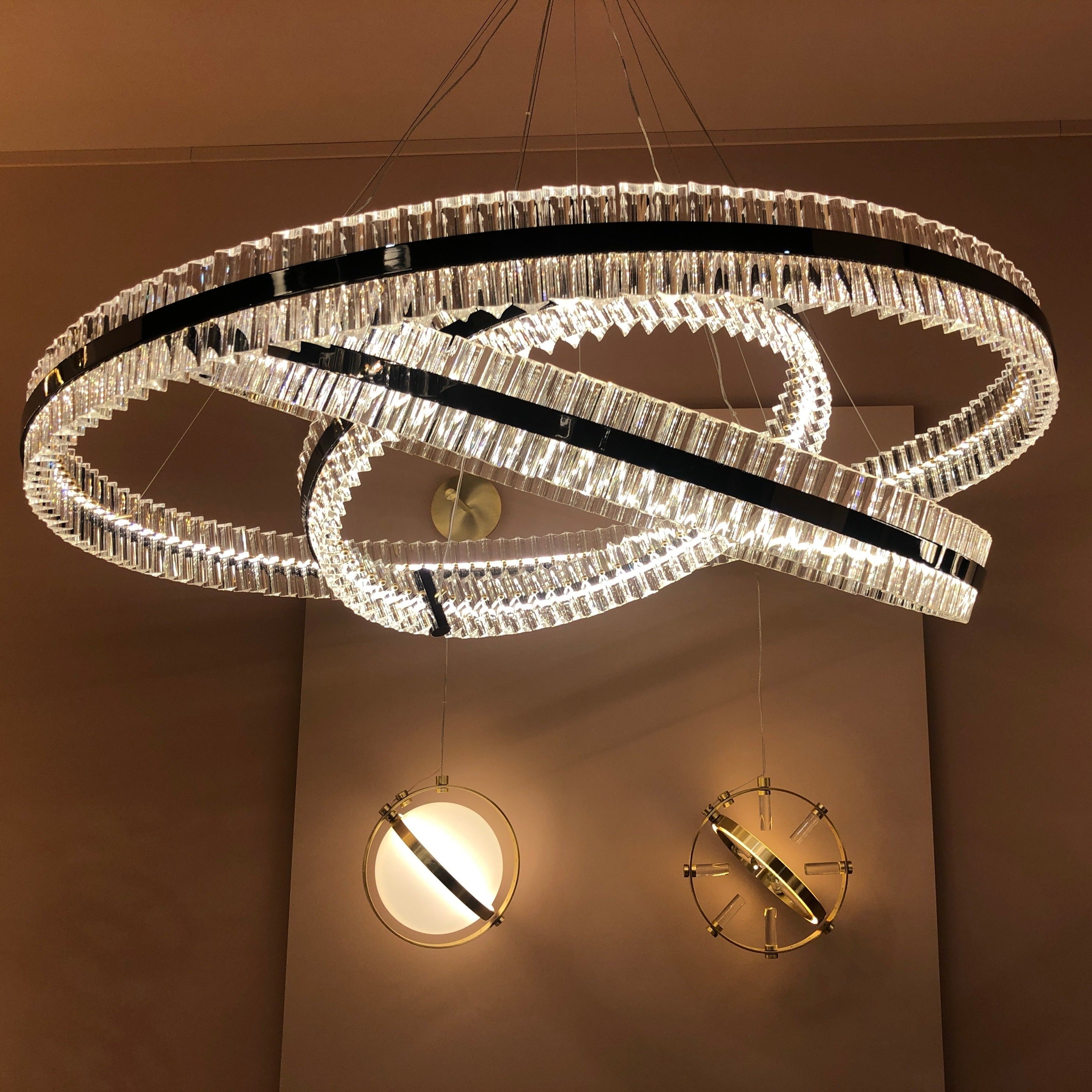 Denise Aquinox 3-Tier Round Crystal Ring LED Chandelier
