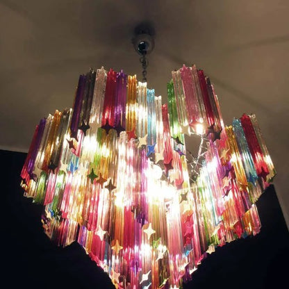 Murano Chandelier – 200 prisms – Multicolored