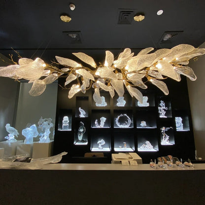 Creative Bionic Resin Leaves Chandelier for Living Room/Dining Room/Staircase