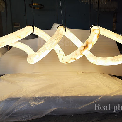 Denise Scarlett Designer Alabaster Pendant Light, Modern Luxury Inspired Lamp