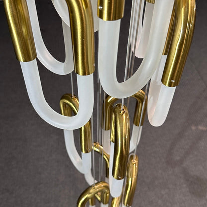 Orlisse Gold Glass Loop Cluster Chandelier