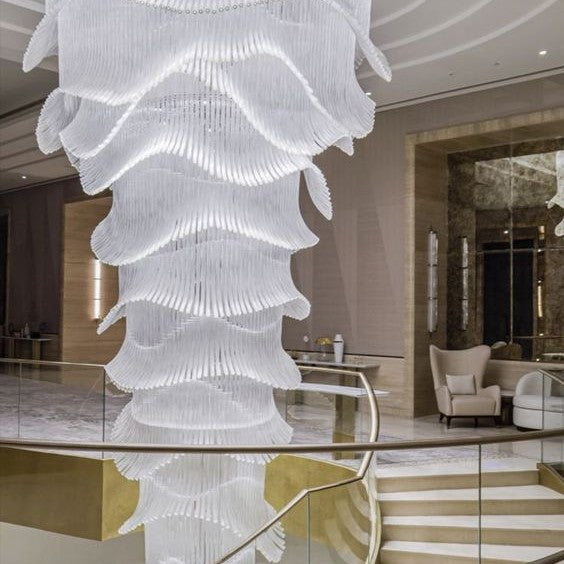 Luxury Palm Tree Glass Rods Chandelier for Hotel/Restaurant/Villa/Staircase