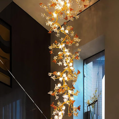 Brass Maple Branch Chandelier