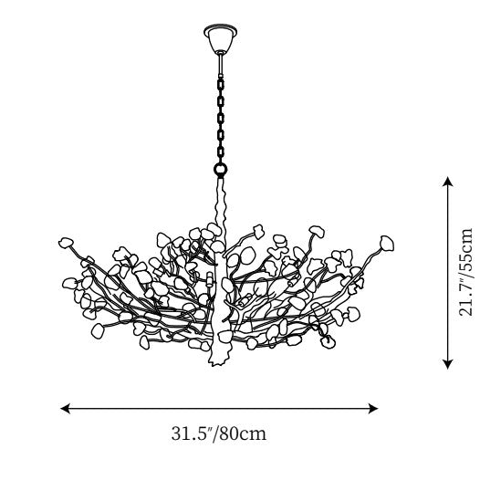 Gemstone Branch Chandelier with Artistic Design for Bedroom or Living Room