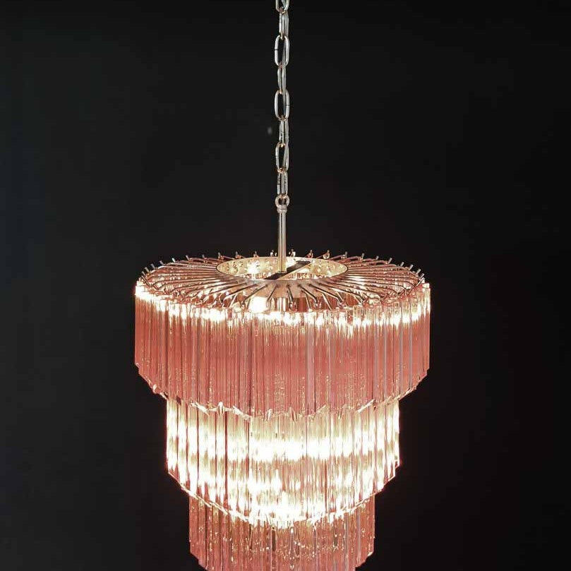 Murano Chandelier – 112 prisms – Pink