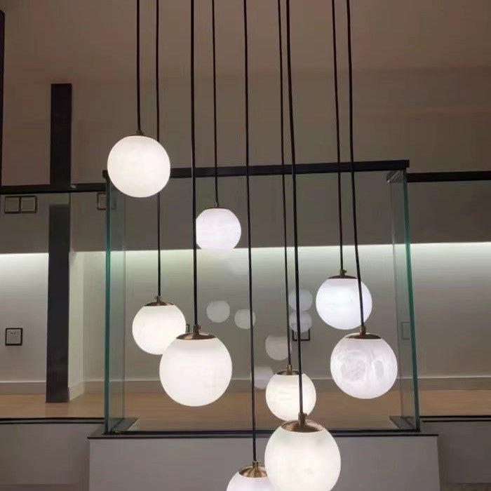 Alabaster Global Wavy Chandelier