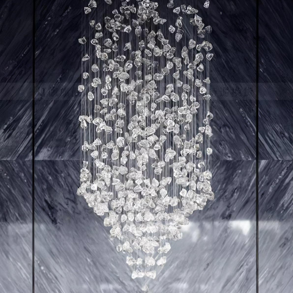 Crystal Stone Crystal Spiral Chandelier