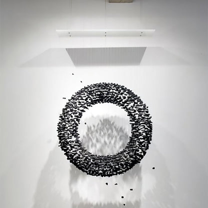 The Charcoal Halo LED Stone Crystal Chandelier