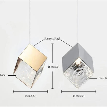 Modern G4 Led 26 Light Chandelier Glass Ice Cube Light Kitchen Living Room Ceiling Lighting Room