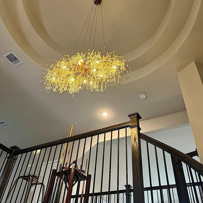Stunning Tree Branch Crystal Chandelier with Clear Teardrop-shaped for Living/Dining Room