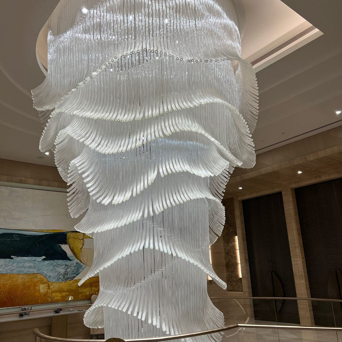 Luxury Palm Tree Glass Rods Chandelier for Hotel/Restaurant/Villa/Staircase
