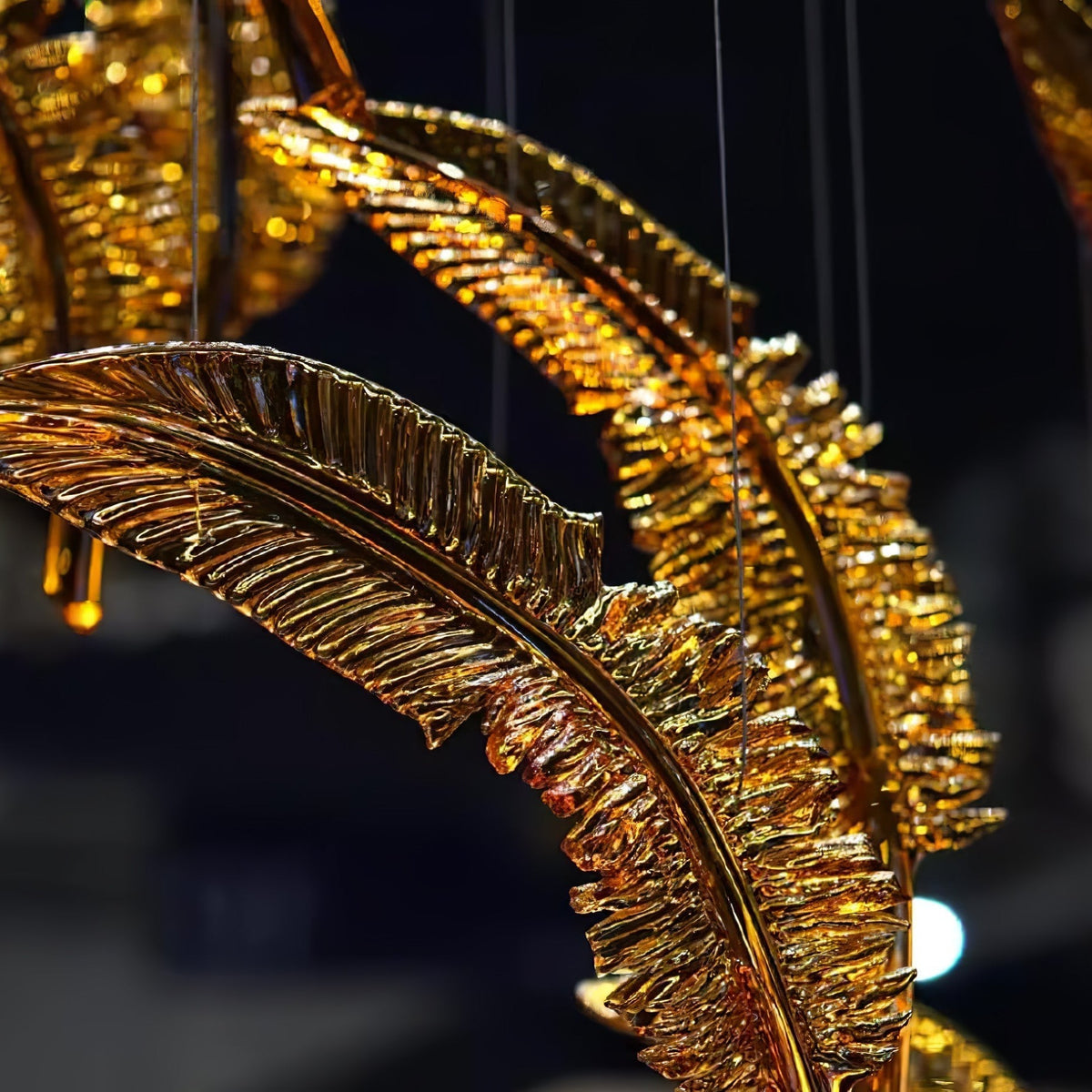 Glass Feathers Chandelier