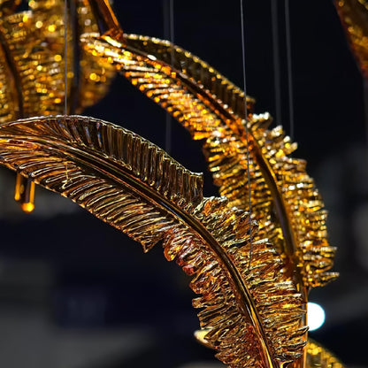 Glass Feathers Chandelier