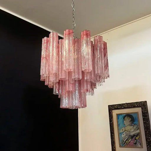 Murano Chandelier – 36 tubes – Alabaster Pink