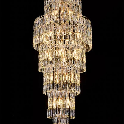 Long Crystal Staircase Chandelier Large Foyer Living Room Entryway Ceiling Light Fixture