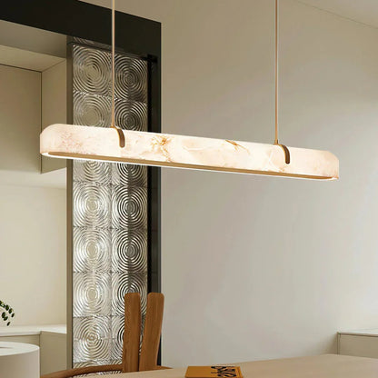 Eamon Linear Alabaster Chandelier, Kitchen Island Pendant Light
