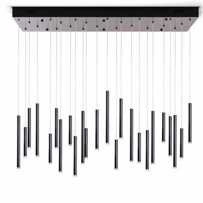 Bellini Rectangular Tri-Tone Tubular Pendant Light Chandelier