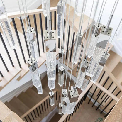 Light Luxury Glacier Bubble Crystsal Chandelier in Gold/Chrome/Black Finish for Staircase/Foyer