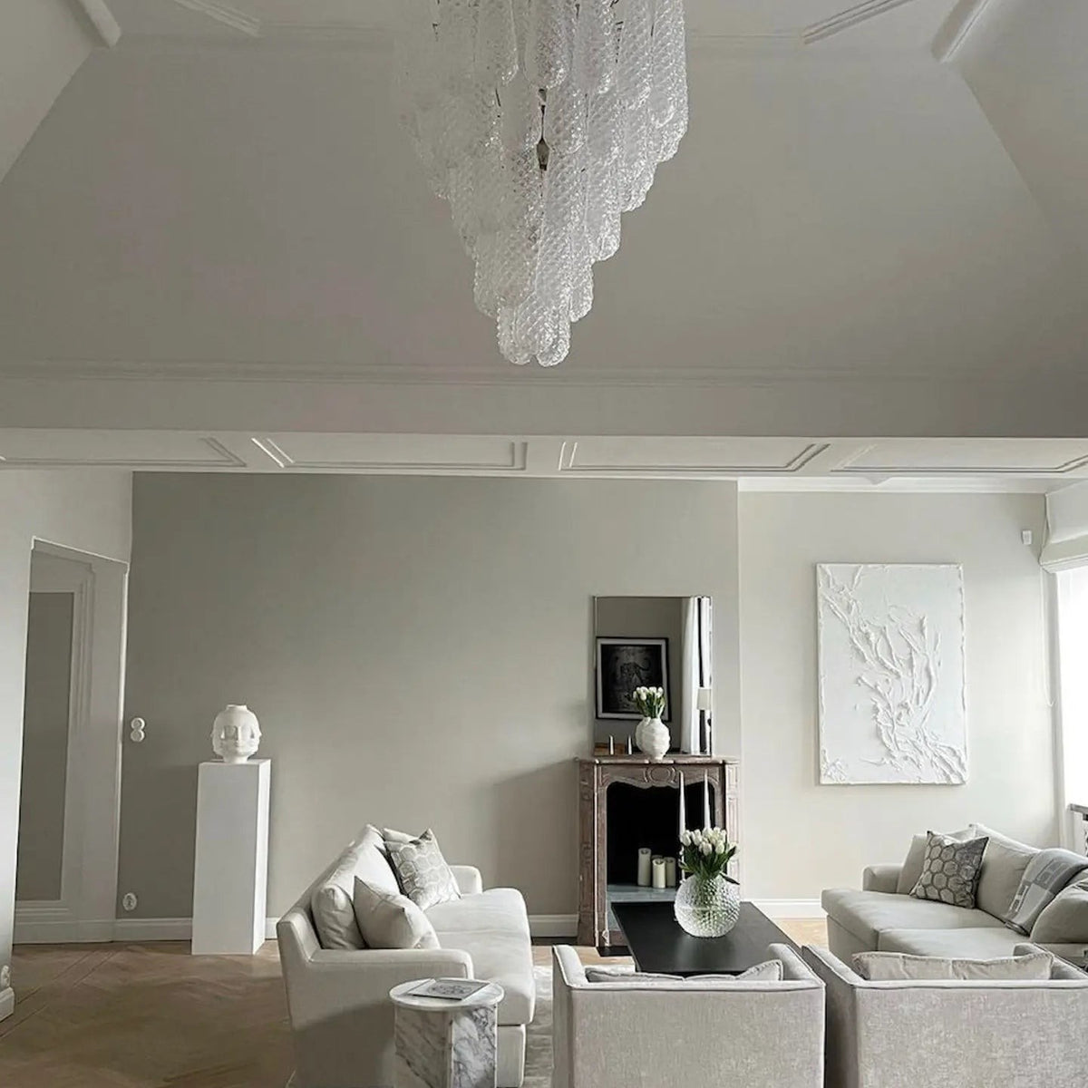 Murano Chandelier – Drop – 52 glasses – Transparent