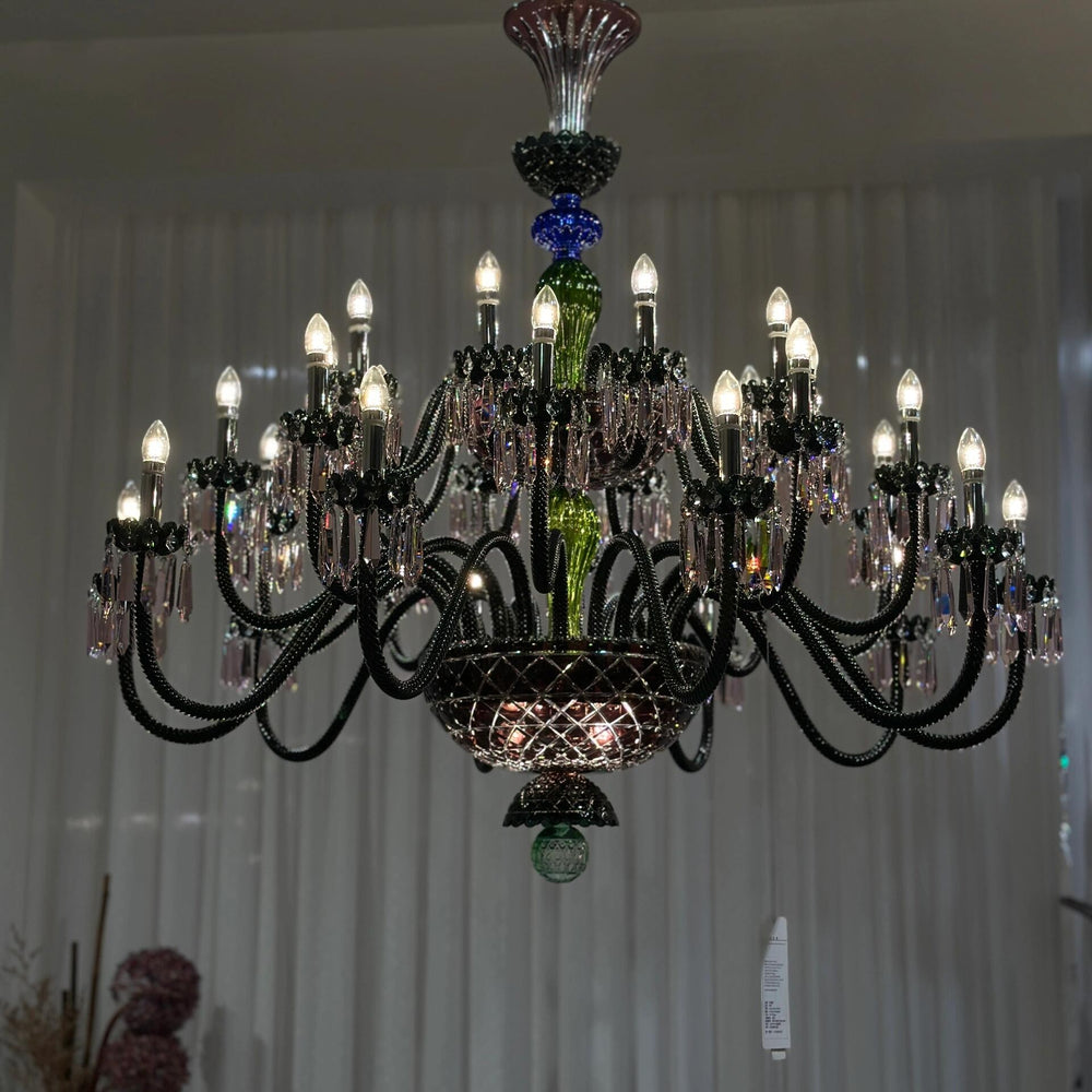 Luxury Empire Colorful Crystal Chandelier for Living Room/Bedroom/Entryway/Hotel/Restaurant
