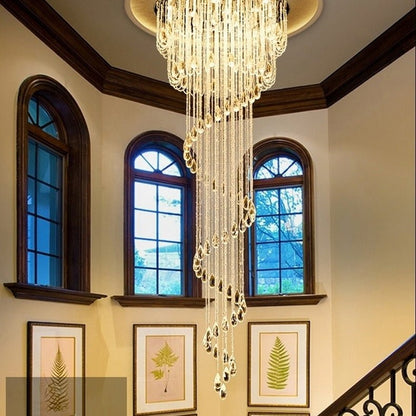 Double Spiral Staircase Crystal Chandelier for Loft, Restaurant, Hotel, Hall, Stairwell