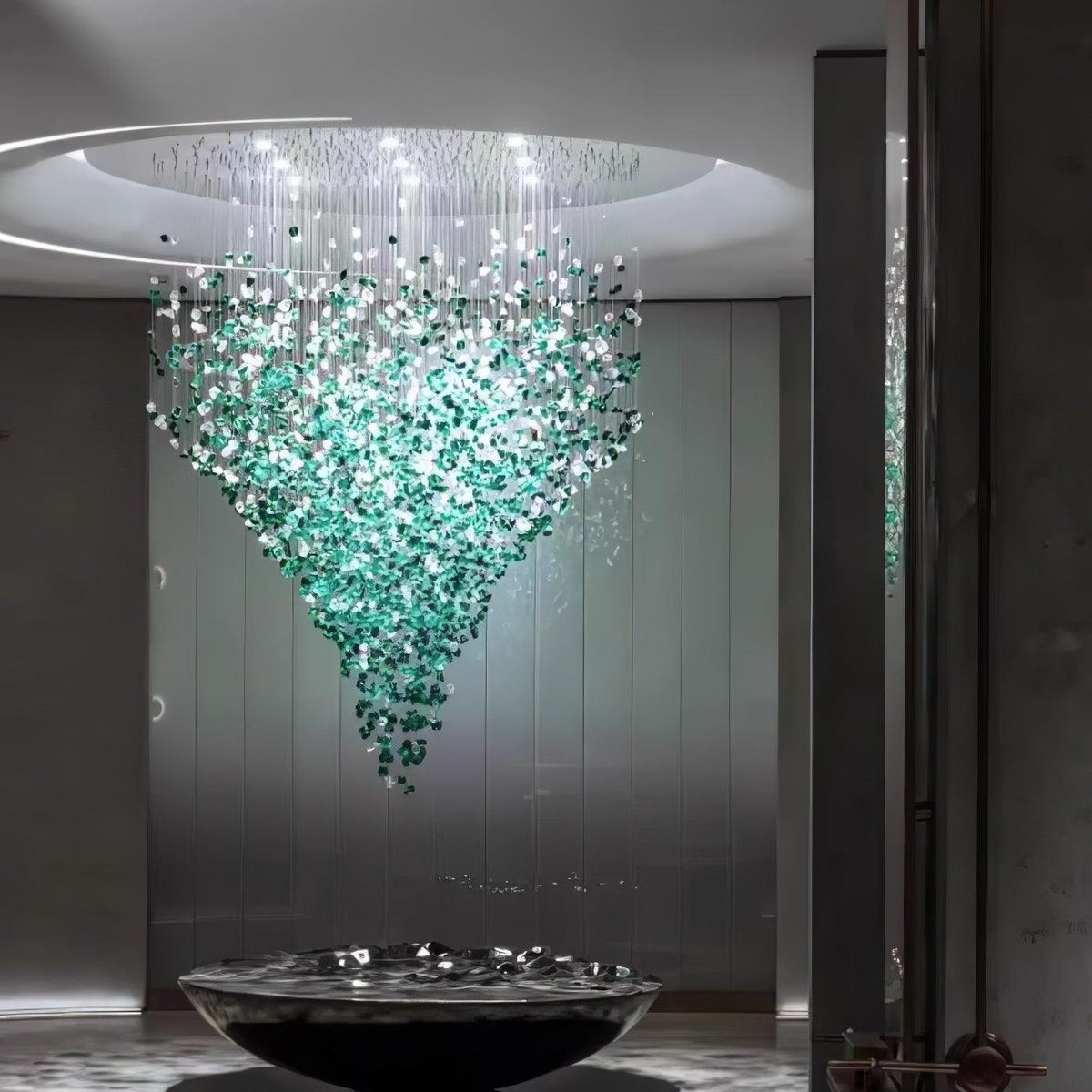 Crystal Stone Crystal Spiral Chandelier