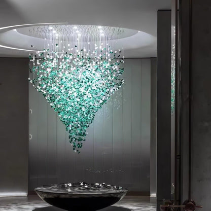Crystal Stone Crystal Spiral Chandelier